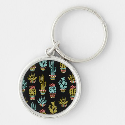 Dark Grunge Cactus Pattern Sleutelhanger (Voorkant)