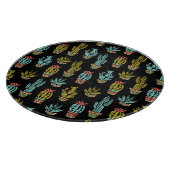 Dark Grunge Cactus Pattern Snijplank (Hoek)