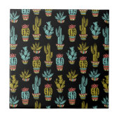 Dark Grunge Cactus Pattern Tegeltje (Voorkant)
