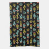 Dark Grunge Cactus Pattern Theedoek (Verticaal)