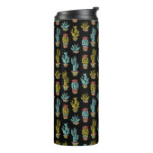 Dark Grunge Cactus Pattern Thermosbeker (Gedraaid links)