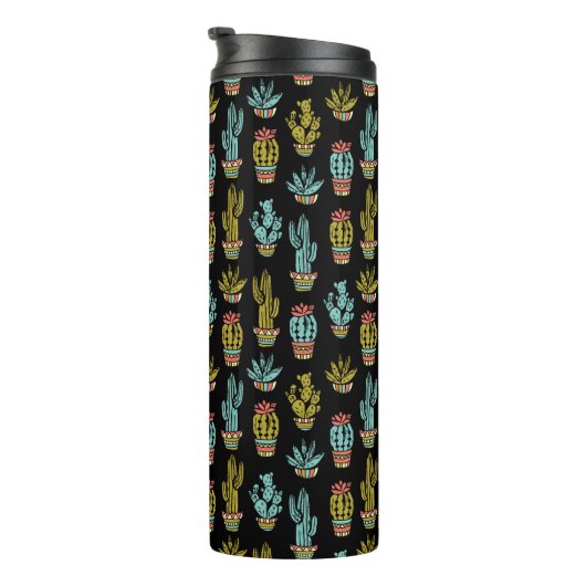 Dark Grunge Cactus Pattern Thermosbeker (Geroteerd rechts)