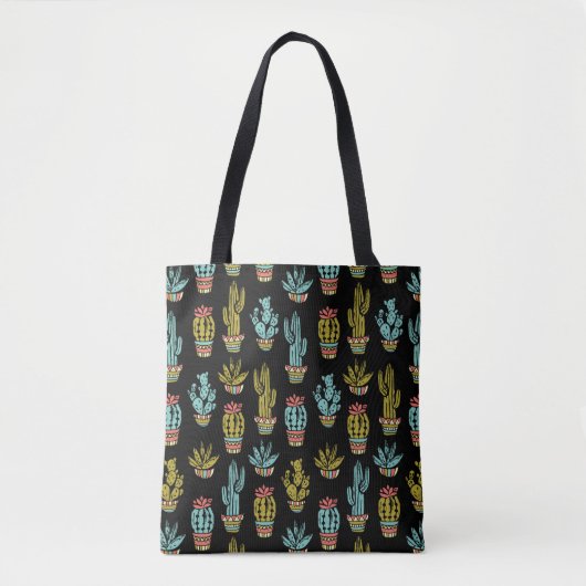 Dark Grunge Cactus Pattern Tote Bag (Voorkant)