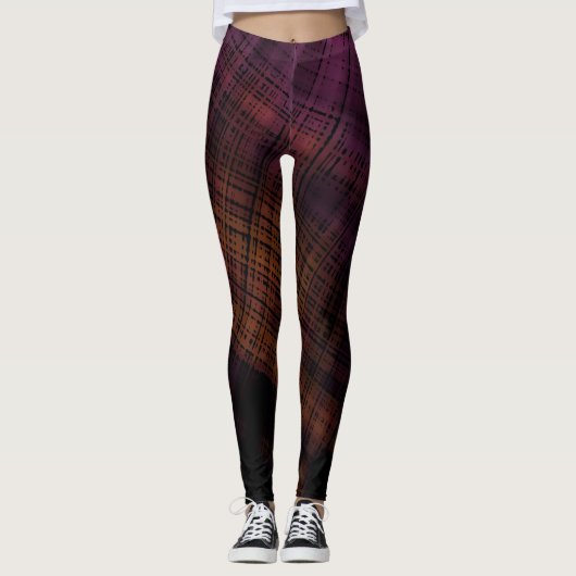 Dark Grunge Plaid Leggings (Voorkant)
