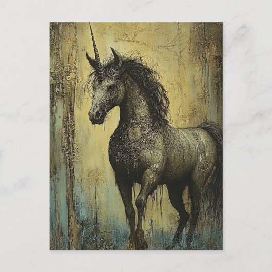 Dark Grunge Unicorn Briefkaart (Voorkant)