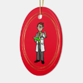 Dark Hair Male Doctor Personaliseert sierlijk Keramisch Ornament (Links)