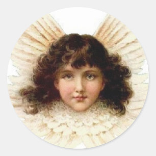 Dark Haire Angel Ronde Sticker