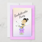 Dark Haire Bachelorette Party Invitation Kaart (Voorkant)