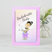 Dark Haire Bachelorette Party Invitation Kaart (Staand voorkant)