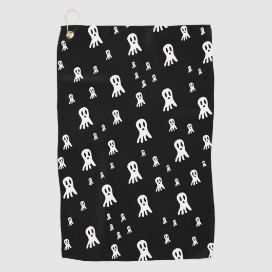 Dark Halloween Ghosts Golfhanddoek (Voorkant)