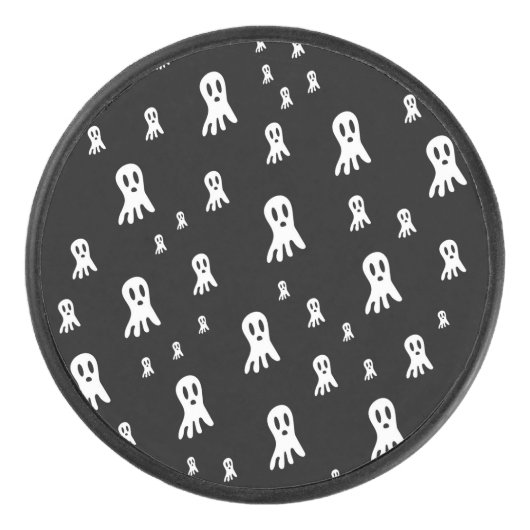 Dark Halloween Ghosts Hockey Puck (Voorkant)