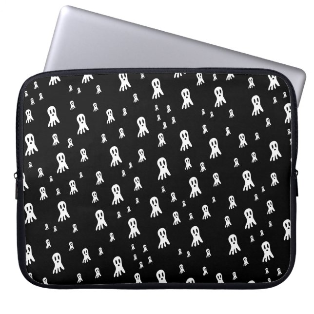 Dark Halloween Ghosts Laptop Sleeve (Voorkant)
