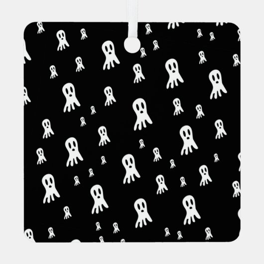Dark Halloween Ghosts Metalen Ornament (Achterkant)