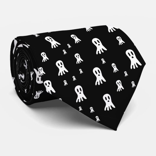 Dark Halloween Ghosts Stropdas (Opgerold)