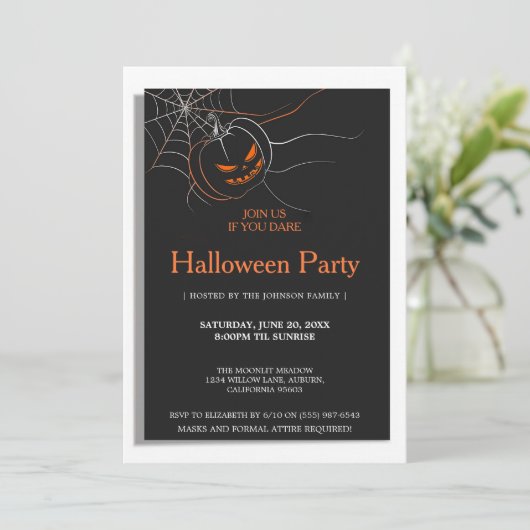 Dark Halloween Party Kaart (Staand voorkant)