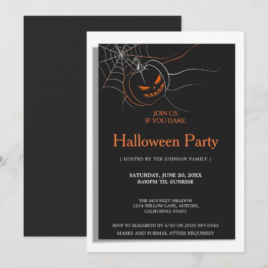 Dark Halloween Party Kaart (Voorkant / Achterkant)