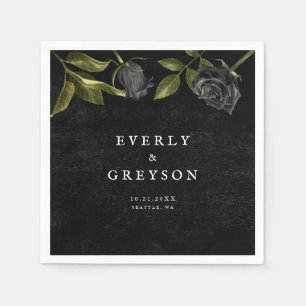 Dark Halloween Roos bruiloft Servet