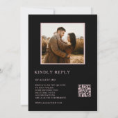 Dark Hand Drawn Roses Photo Wedding Kaart (Achterkant)