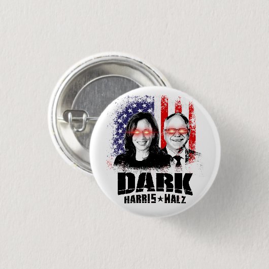 Dark Harris Walz 2024 Ronde Button 3,2 Cm (Voorkant /achterkant)