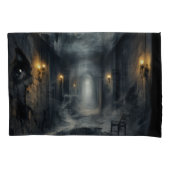 Dark Haunted fantasy Corridor with Moonlit Sky Kussensloop (Voorkant)