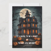 Dark Haunted House Art Eerie Halloween Kaart (Voorkant)