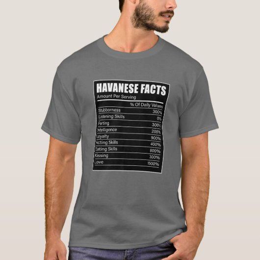 Dark Havanese Facts Dog Havanese Lover Havanese T-shirt (Voorkant)