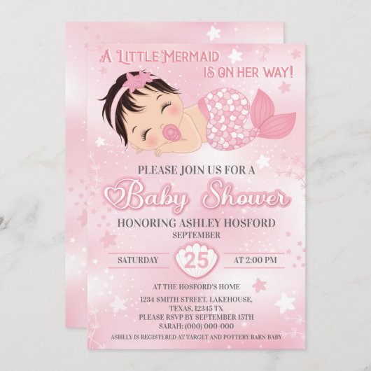 Dark Hazard Baby shower Invitation Kaart (Voorkant / Achterkant)