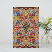 Dark Heart Fantasy Floral Scrapbook Craft Paper Briefpapier (Staand voorkant)