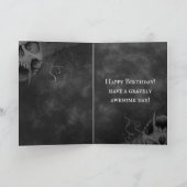 Dark Heavy Metal Death Skull Graveyard Birthday Kaart (Binnen)