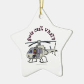 Dark Helikopter Pilot Girl Keramisch Ornament (Links)
