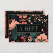 Dark Herfst Floral Beauty Business Cadeaubon (Voorkant / Achterkant)