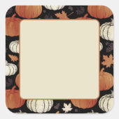 Dark Herfst Pumpkins Halloween Label Sticker (Voorkant)
