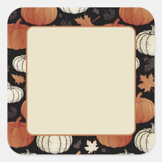 Dark Herfst Pumpkins Halloween Label Sticker (Voorkant)