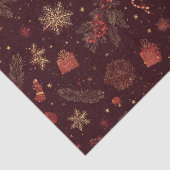 Dark Holiday Watercolor Pine Berry Tissuepapier (Detail)