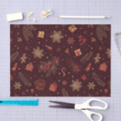 Dark Holiday Watercolor Pine Berry Tissuepapier (Craft)