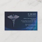 Dark Holographic Chrome 3D Medical Caduceus Visitekaartje (Voorkant)