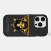 Dark Hooded Skull iPhone 15 Pro Hoesje (Achterkant horizontaal)