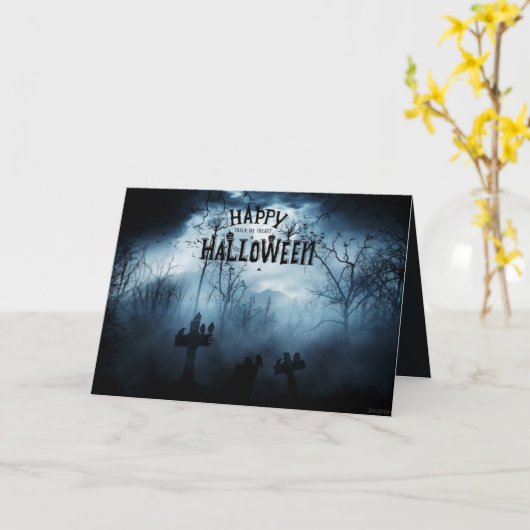 Dark Horror Halloween Groet Kaart (Gele Bloem)