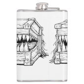 Dark Horror Illustration – Surreal Monster Chest  Heupfles (Achterkant)