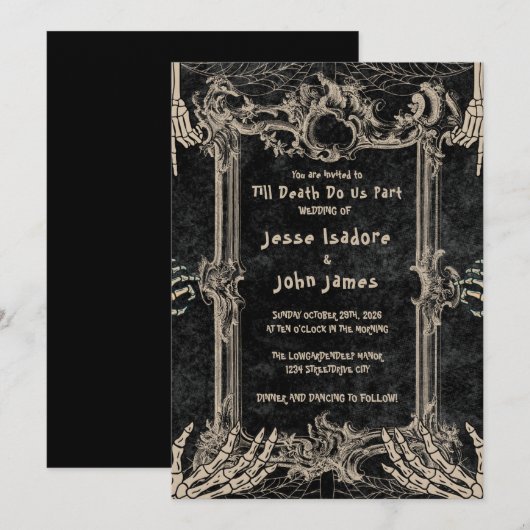 Dark Horror Till Death Do Us Part Wedding Kaart (Voorkant / Achterkant)