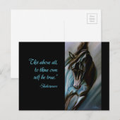 Dark Horse in Aqua - Expressive Motion Stallion Briefkaart (Voorkant / Achterkant)