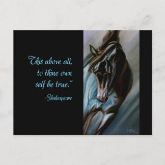 Dark Horse in Aqua - Expressive Motion Stallion Briefkaart