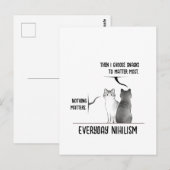 Dark Humor Cat Everyday Nihilism Quote Introvert Briefkaart (Voorkant / Achterkant)