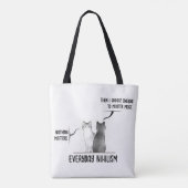 Dark Humor Cat Everyday Nihilism Quote Introvert Tote Bag (Achterkant)