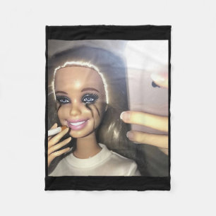 Dark Humor Doll Smoking Selfie Parodie Fleece Deken