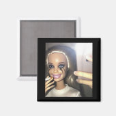 Dark Humor Doll Smoking Selfie Parodie Magneet (Voorkant / Achterkant)