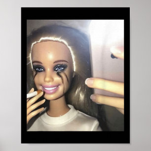 Dark Humor Doll Smoking Selfie Parodie Poster