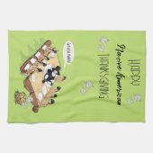 Dark Humor Native Amerikaanse Thanksgiving Cartoon Theedoek (Horizontaal)