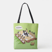 Dark Humor Native Amerikaanse Thanksgiving Cartoon Tote Bag (Achterkant)