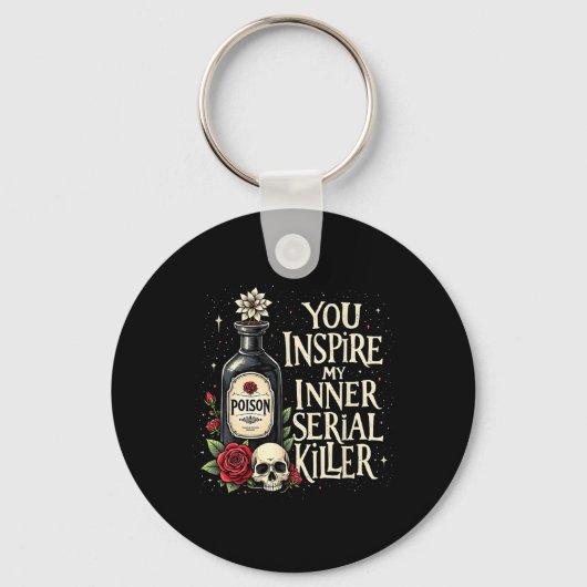 Dark Humor Poison Bottle Gothic Halloween Aestheti Sleutelhanger (Voorkant)